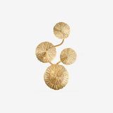 Modern Gilded Lotus Leaf Wall Sconce Artistic Golden Stainless Steel LED Lighting Fixture