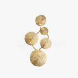 Modern Gilded Lotus Leaf Wall Sconce Artistic Golden Stainless Steel LED Lighting Fixture