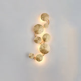 Modern Gilded Lotus Leaf Wall Sconce Artistic Golden Stainless Steel LED Lighting Fixture