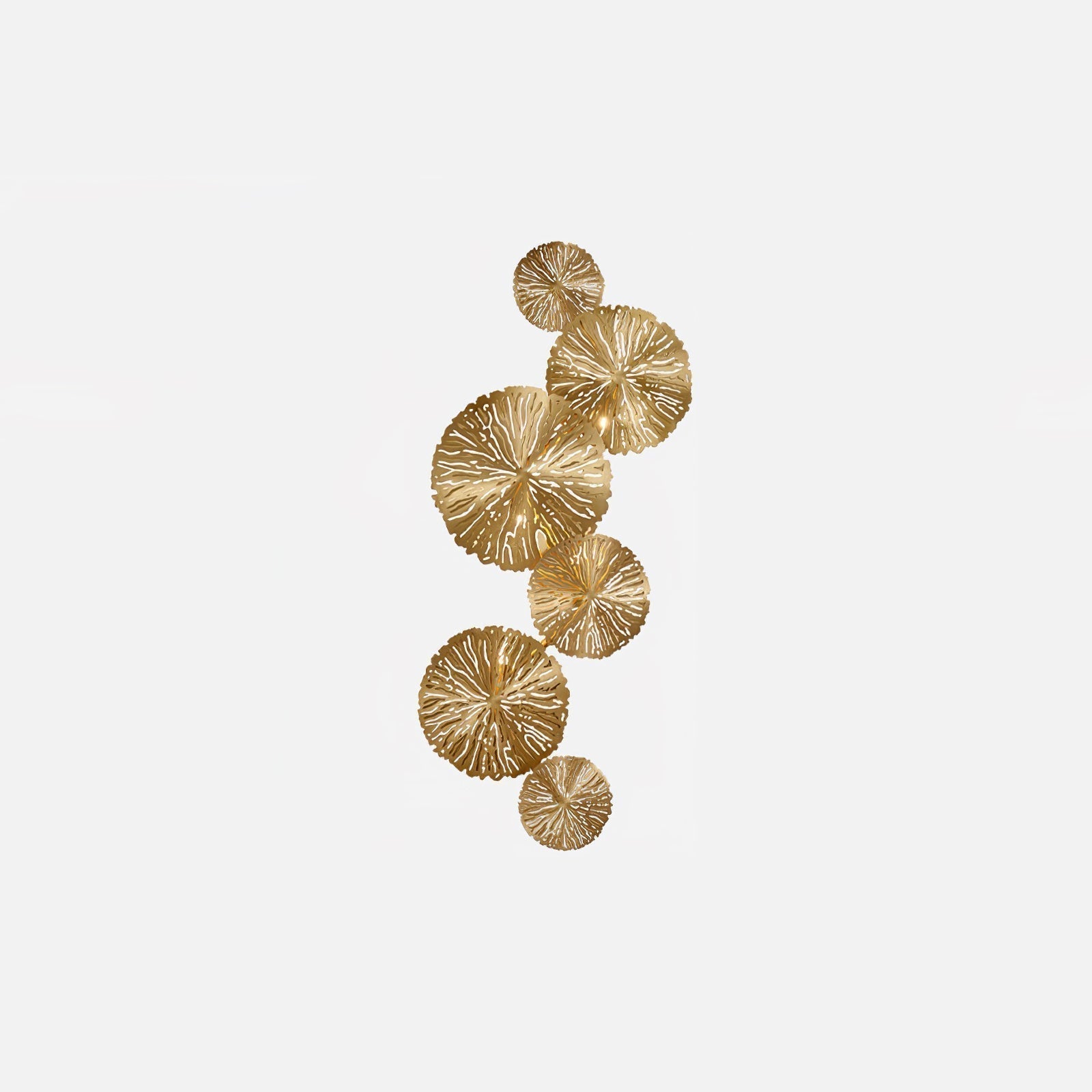Modern Gilded Lotus Leaf Wall Sconce Artistic Golden Stainless Steel LED Lighting Fixture