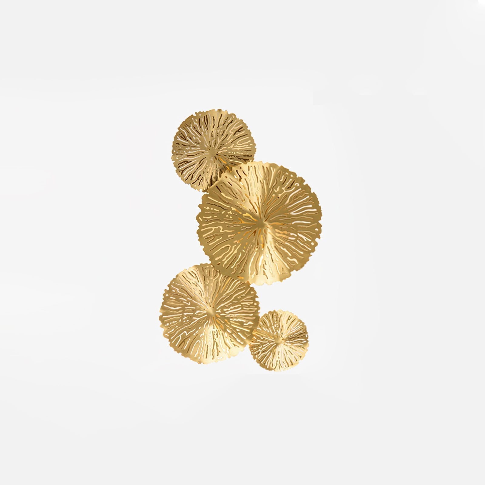 Modern Gilded Lotus Leaf Wall Sconce Artistic Golden Stainless Steel LED Lighting Fixture