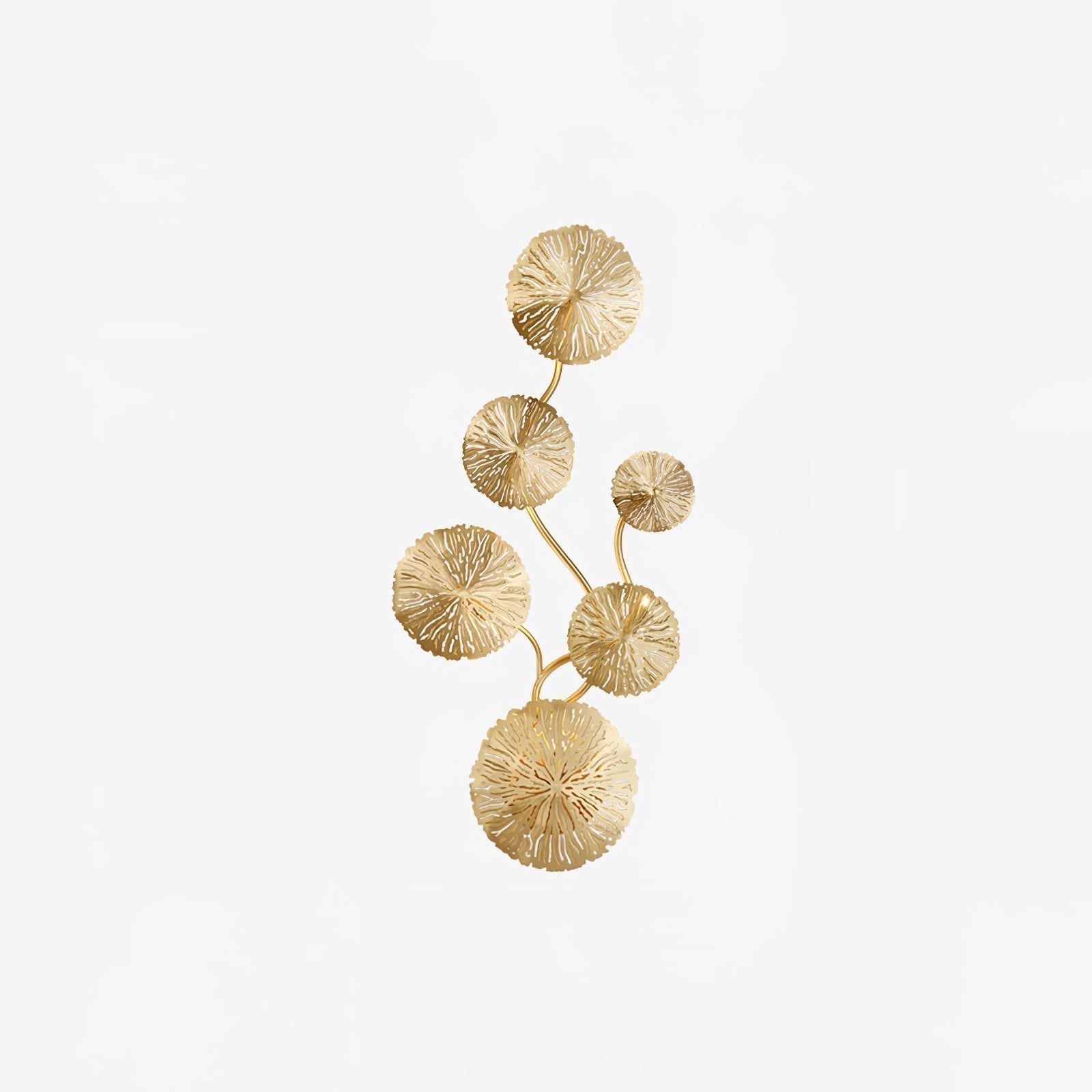 Modern Gilded Lotus Leaf Wall Sconce Artistic Golden Stainless Steel LED Lighting Fixture