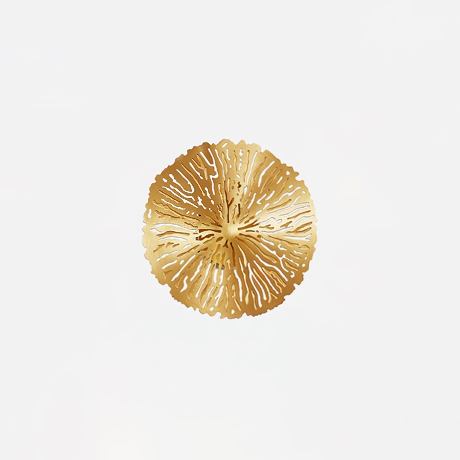 Modern Gilded Lotus Leaf Wall Sconce Artistic Golden Stainless Steel LED Lighting Fixture