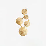 Modern Gilded Lotus Leaf Wall Sconce Artistic Golden Stainless Steel LED Lighting Fixture