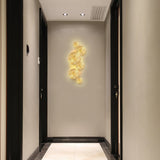 Modern Gilded Lotus Leaf Wall Sconce Artistic Golden Stainless Steel LED Lighting Fixture