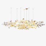 Modern Ginkgo Cloud Chandelier with Handcrafted Porcelain Leaves for Warm Artistic Lighting