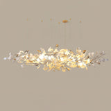Modern Ginkgo Cloud Chandelier with Handcrafted Porcelain Leaves for Warm Artistic Lighting