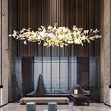 Modern Ginkgo Cloud Chandelier with Handcrafted Porcelain Leaves for Warm Artistic Lighting
