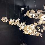 Modern Ginkgo Leaf Porcelain Chandelier Luxury Ceramic Candelabrum Lighting