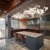 Modern Ginkgo Leaf Porcelain Chandelier Luxury Ceramic Candelabrum Lighting