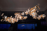 Modern Ginkgo Leaf Porcelain Chandelier Luxury Ceramic Candelabrum Lighting