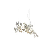 Modern Ginkgo Leaf Porcelain Chandelier Luxury Ceramic Candelabrum Lighting