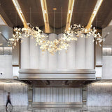 Modern Ginkgo Leaf Porcelain Chandelier Luxury Hanging Ceiling Light Fixture