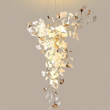 Modern Ginkgo Leaf Porcelain Chandelier Luxury Hanging Ceiling Light Fixture