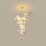 Modern Ginkgo Leaf Porcelain Chandelier Luxury Hanging Ceiling Light Fixture