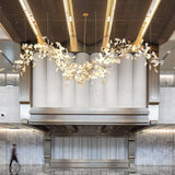Modern Ginkgo Leaf Porcelain Chandelier Luxury Hanging Ceiling Light Fixture
