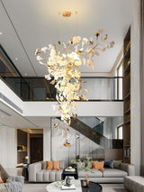Modern Ginkgo Leaf Porcelain Chandelier Luxury Hanging Ceiling Light Fixture