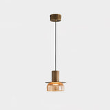 Modern Glacier Crackle Glass LED Pendant Light Bronze Finish for Kitchen Island