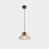 Modern Glacier Crackle Glass LED Pendant Light Bronze Finish for Kitchen Island