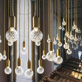 Modern Glass Ball LED Pendant Lighting Gold Nordic Hanging Lamp for Kitchen Island