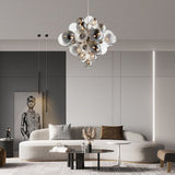 Modern Glass Bubble Ball LED Chandelier for Living Dining Room and Luxury Interiors