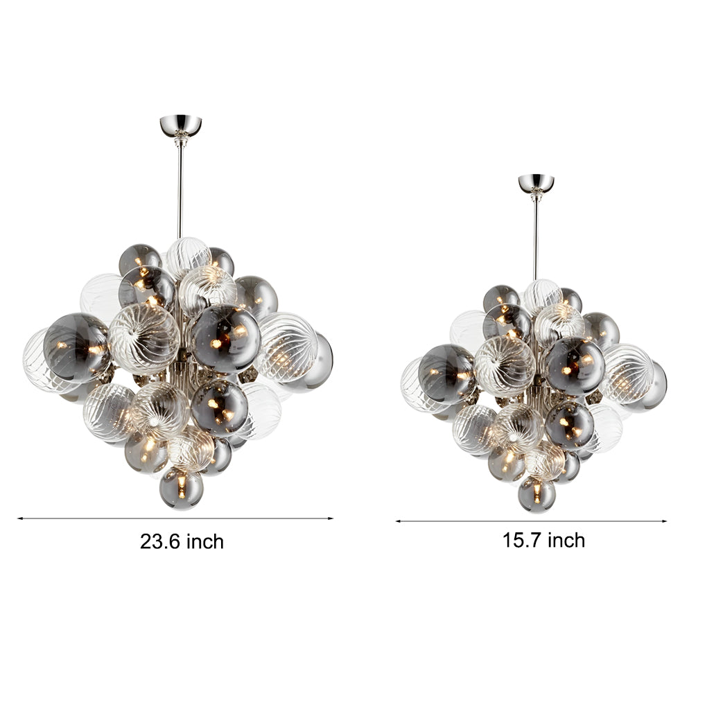 Modern Glass Bubble Ball LED Chandelier for Living Dining Room and Luxury Interiors