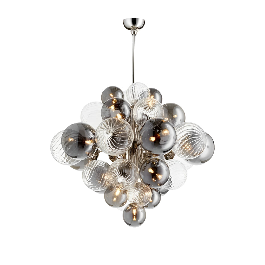 Modern Glass Bubble Ball LED Chandelier for Living Dining Room and Luxury Interiors