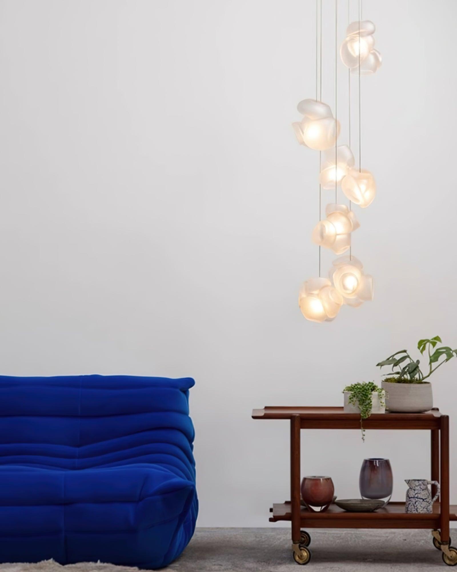 Modern Glass Bubbles Cluster LED Pendant Light for Contemporary Living Spaces