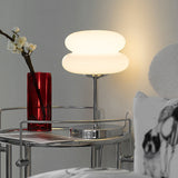 Modern Glass Burger Mushroom Table Lamp USB Rechargeable Warm LED Bedside Nightstand Light