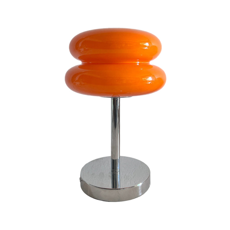 Modern Glass Burger Mushroom Table Lamp USB Rechargeable Warm LED Bedside Nightstand Light