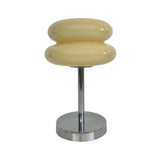 Modern Glass Burger Mushroom Table Lamp USB Rechargeable Warm LED Bedside Nightstand Light