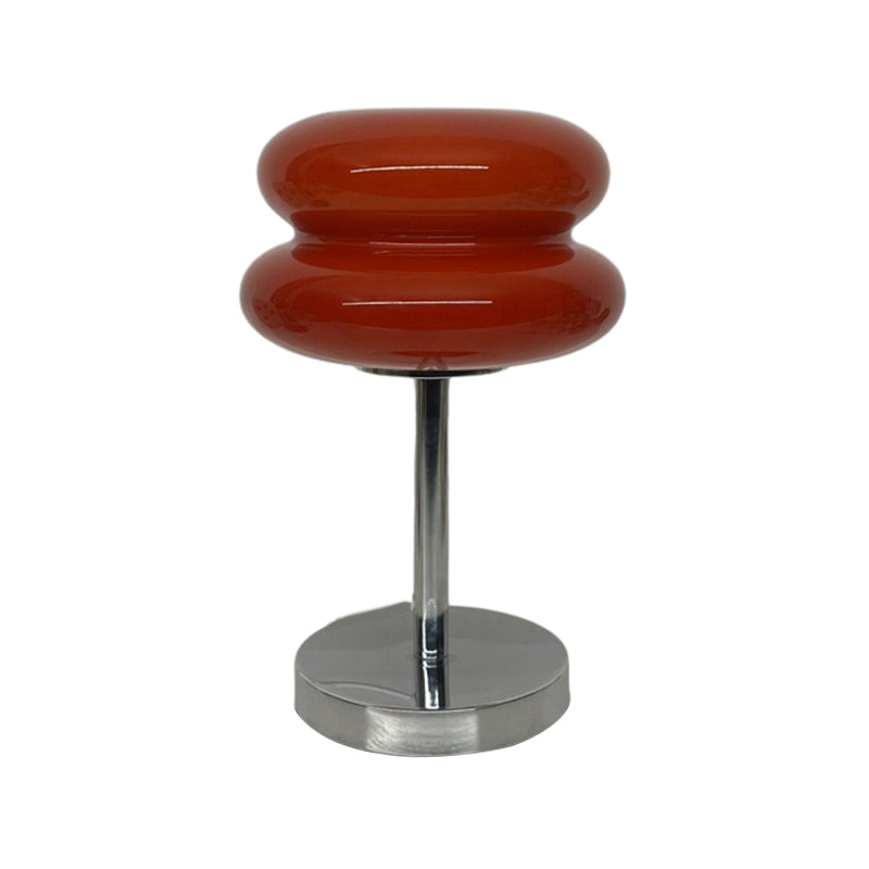 Modern Glass Burger Mushroom Table Lamp USB Rechargeable Warm LED Bedside Nightstand Light