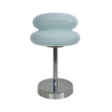 Modern Glass Burger Mushroom Table Lamp USB Rechargeable Warm LED Bedside Nightstand Light
