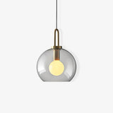 Modern Glass Capsule and Sphere Pendant Light with Copper Finish for Interior Decor