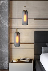 Modern Glass Capsule and Sphere Pendant Light with Copper Finish for Interior Decor