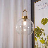 Modern Glass Capsule and Sphere Pendant Light with Copper Finish for Interior Decor