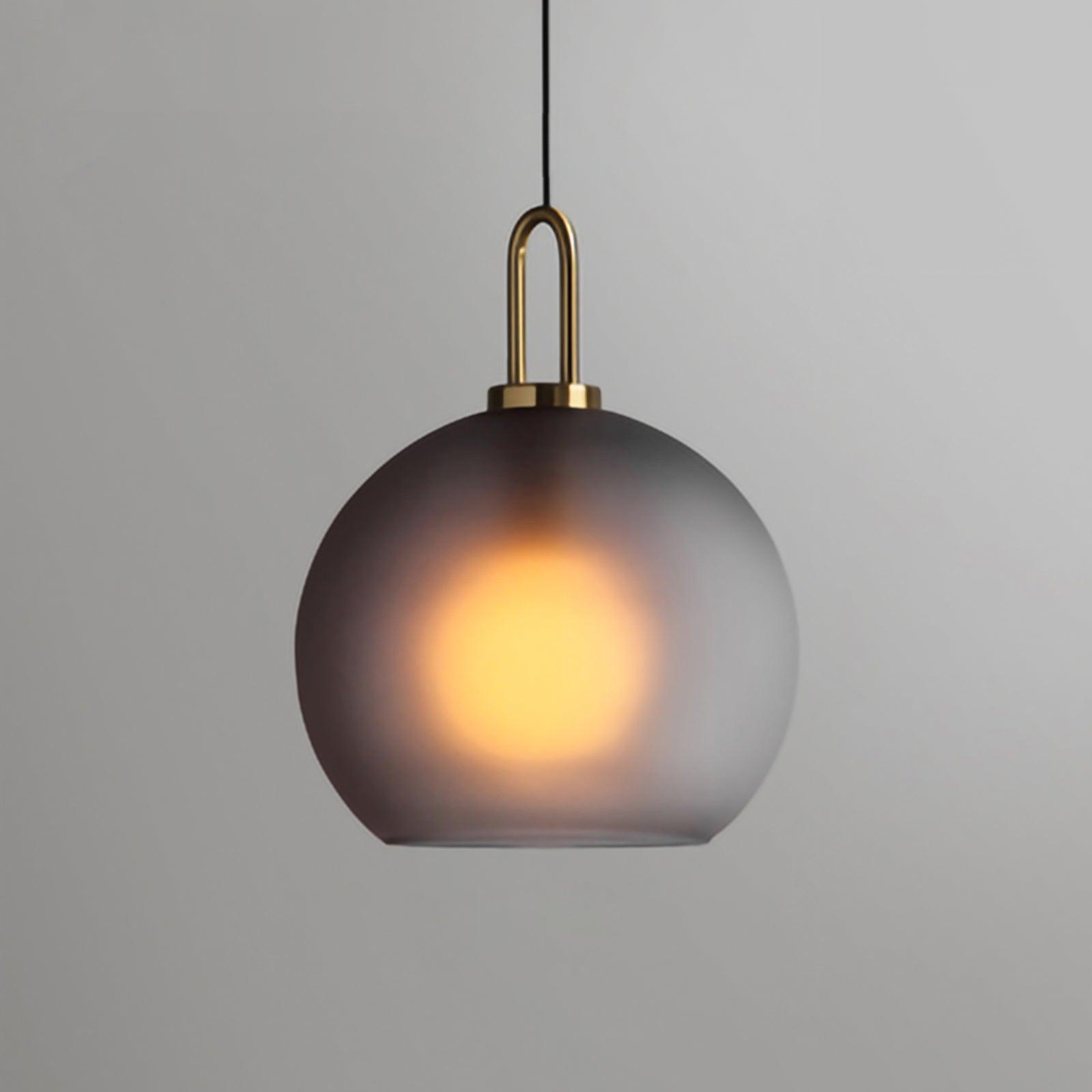 Modern Glass Capsule and Sphere Pendant Light with Copper Finish for Interior Decor