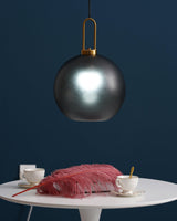 Modern Glass Capsule and Sphere Pendant Light with Copper Finish for Interior Decor