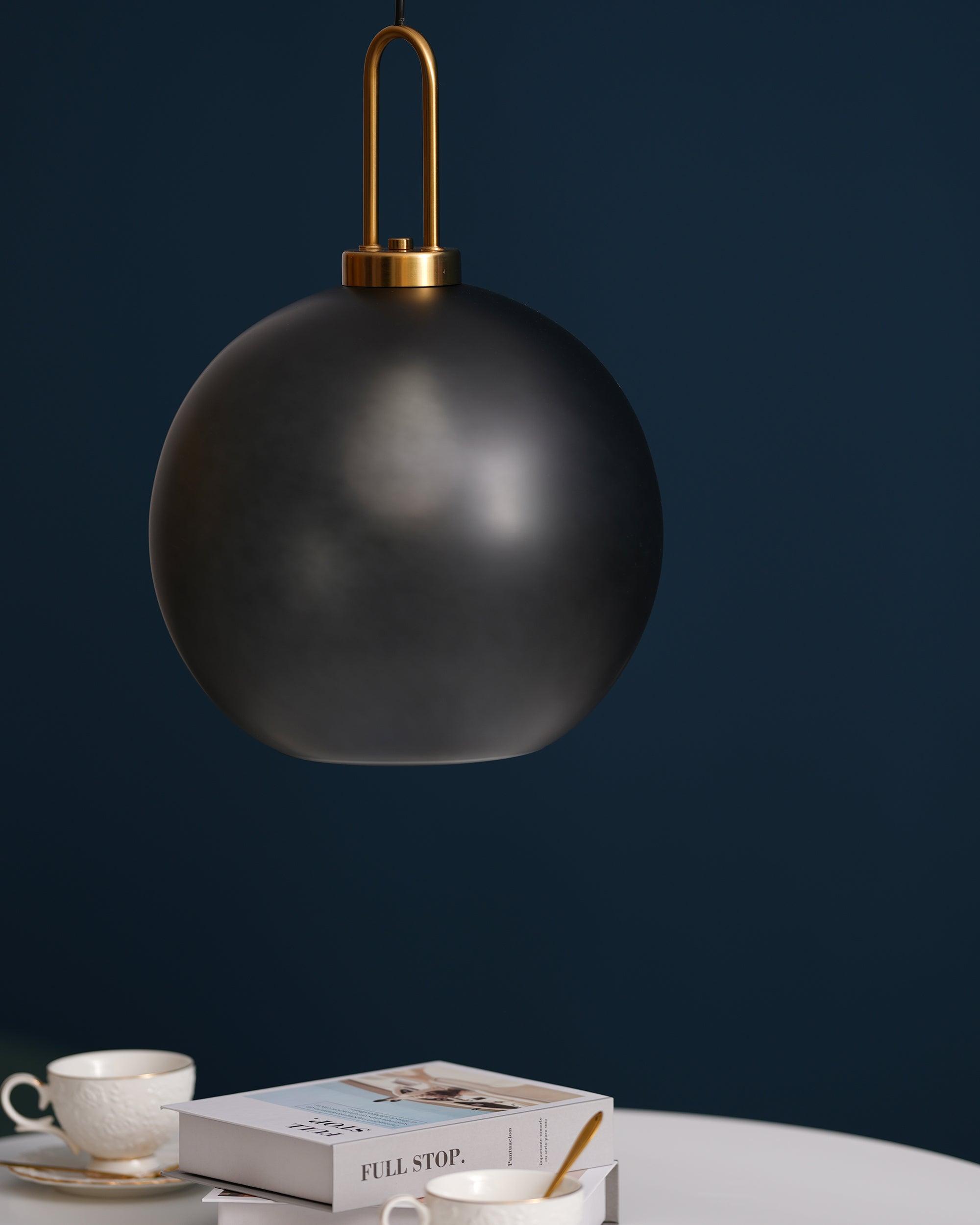 Modern Glass Capsule and Sphere Pendant Light with Copper Finish for Interior Decor