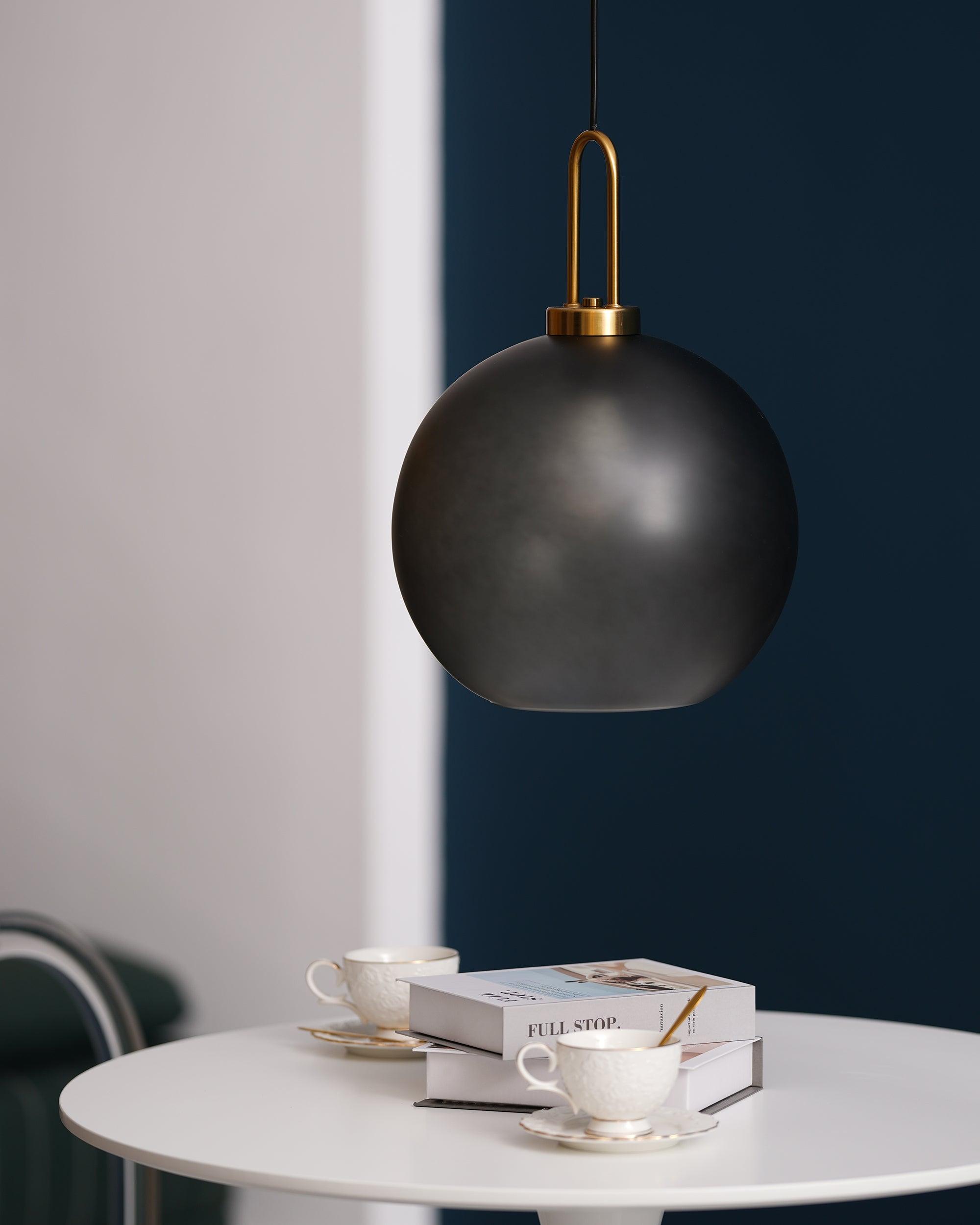 Modern Glass Capsule and Sphere Pendant Light with Copper Finish for Interior Decor