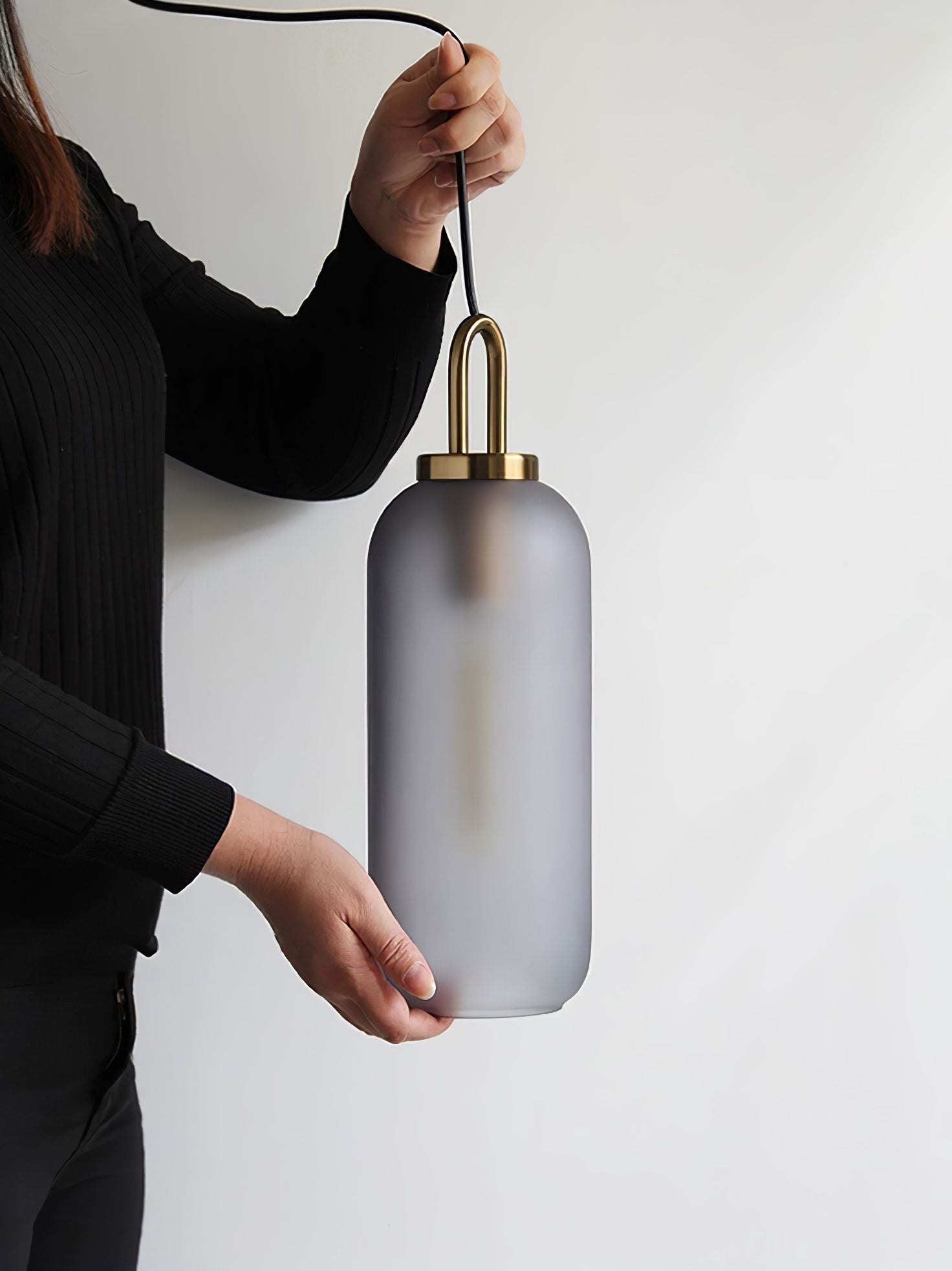 Modern Glass Capsule and Sphere Pendant Light with Copper Finish for Interior Decor