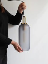 Modern Glass Capsule and Sphere Pendant Light with Copper Finish for Interior Decor