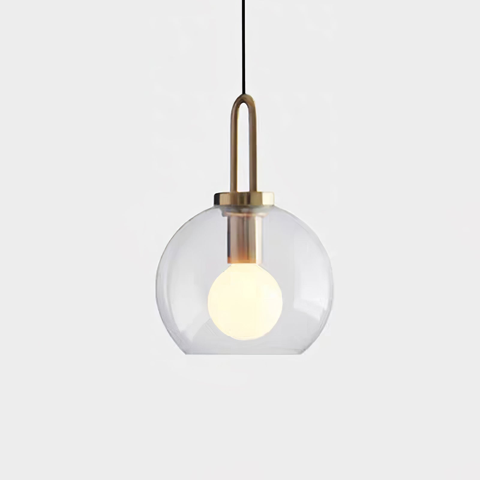 Modern Glass Capsule and Sphere Pendant Light with Copper Finish for Interior Decor