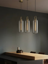 Modern Glass Capsule and Sphere Pendant Light with Copper Finish for Interior Decor