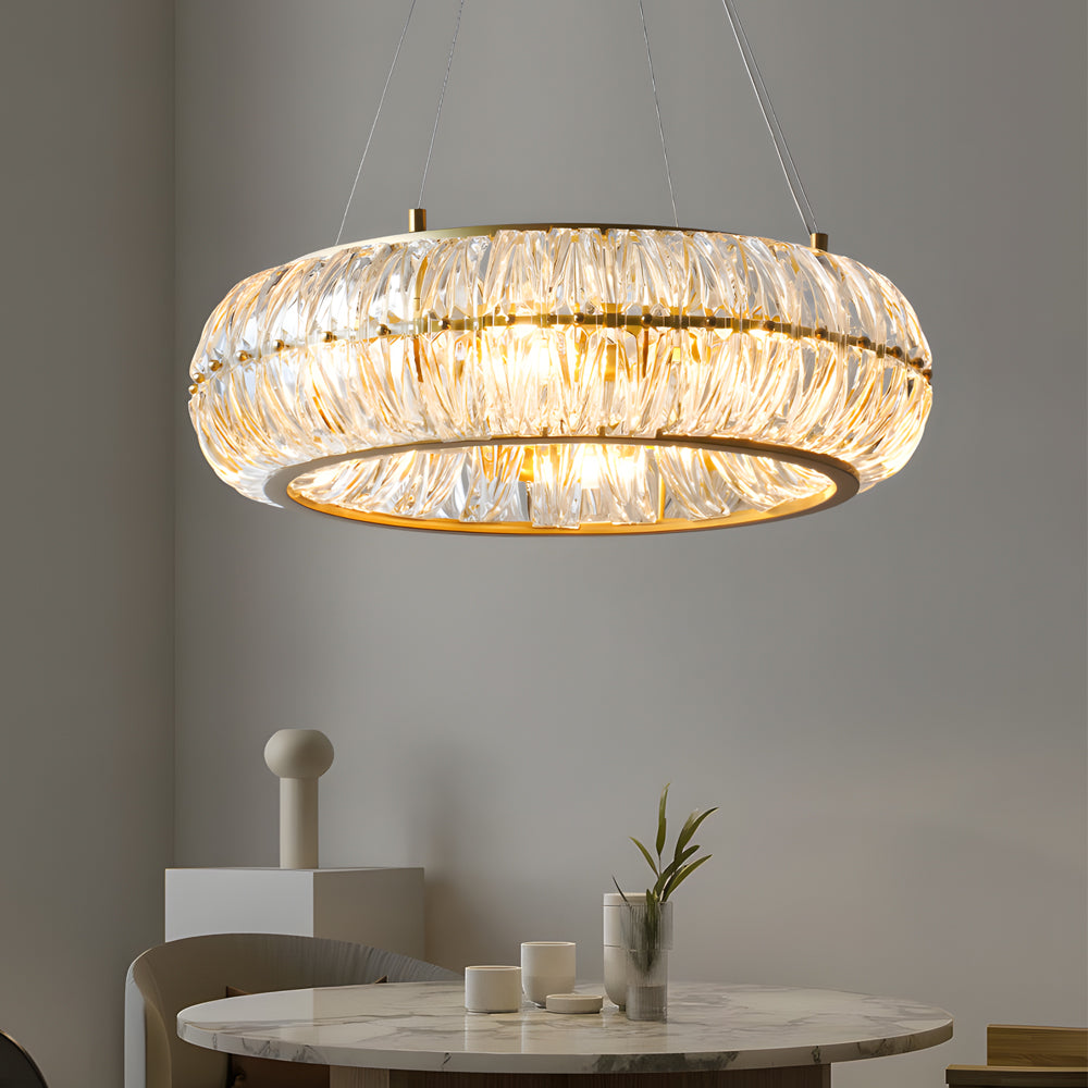 Modern Glass Chandelier Luxury 3 Color Dimming Pendant Lighting for Dining Room and Living Room
