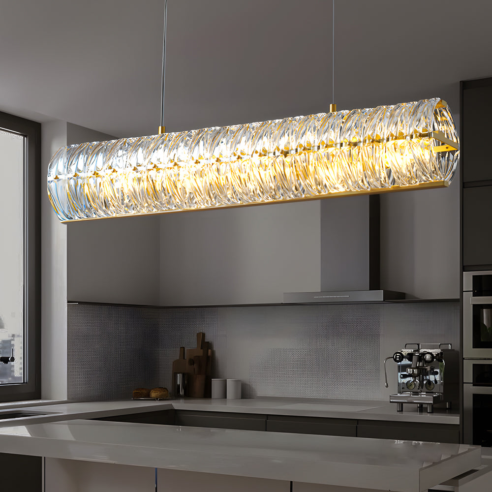 Modern Glass Chandelier Luxury 3 Color Dimming Pendant Lighting for Dining Room and Living Room
