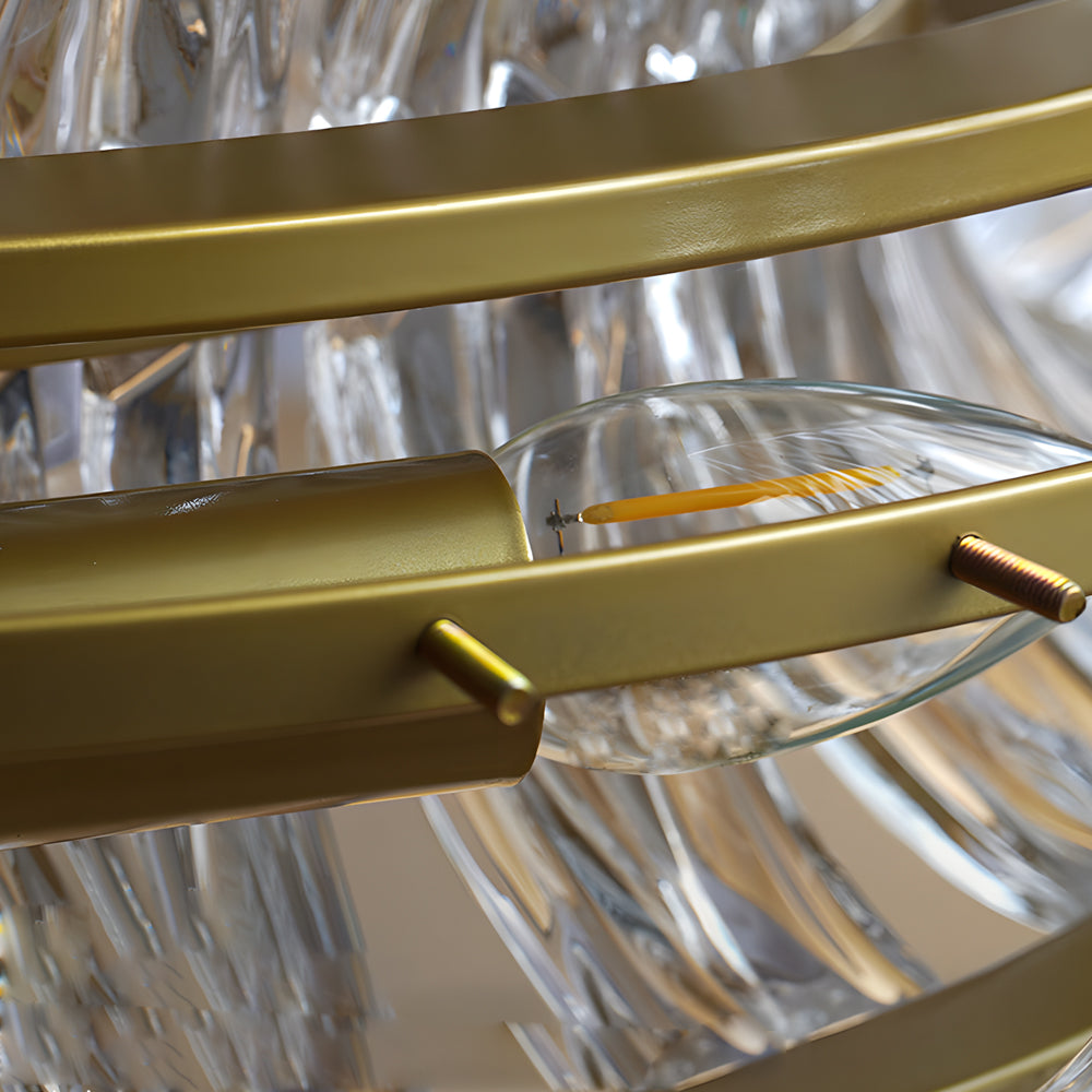 Modern Glass Chandelier Luxury 3 Color Dimming Pendant Lighting for Dining Room and Living Room