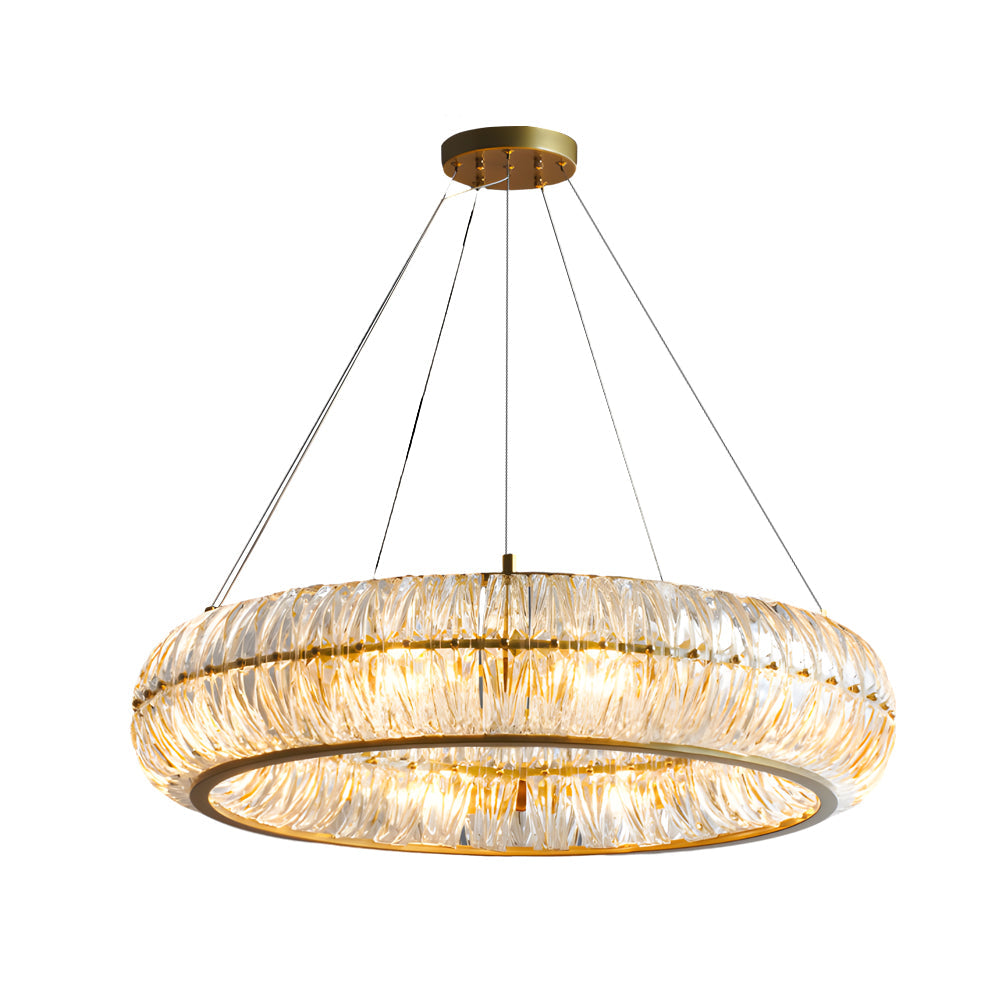 Modern Glass Chandelier Luxury 3 Color Dimming Pendant Lighting for Dining Room and Living Room