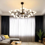 Modern Glass Cluster LED Chandelier 45 Light Contemporary Ceiling Fixture for Luxury Living Spaces