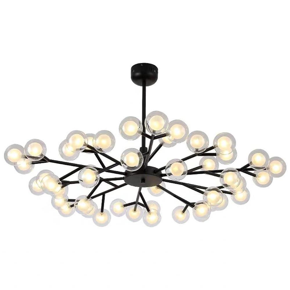 Modern Glass Cluster LED Chandelier 45 Light Contemporary Ceiling Fixture for Luxury Living Spaces